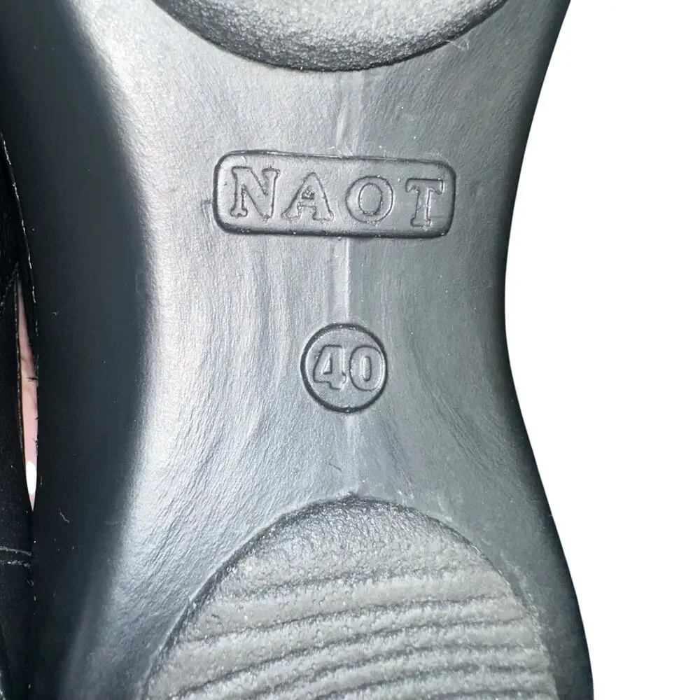 Naot Lagoon Black Leather Comfort Shoes Size 40 US 9 Orthotic